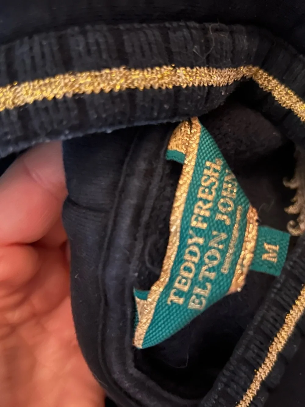 Teddy Fresh x Elton John Black Graphic Embroidered Oversized Hoodie - Picture 5 of 6